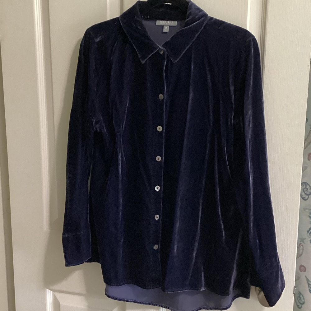 Habitat Purple Velvet Button-Down Shirt
